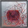 Umgarnt 3, 80 X 80 cm, Mixed Media