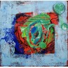 Farbe und Ton - Form und Klang 9, 20 x 20 cm, Monotypie